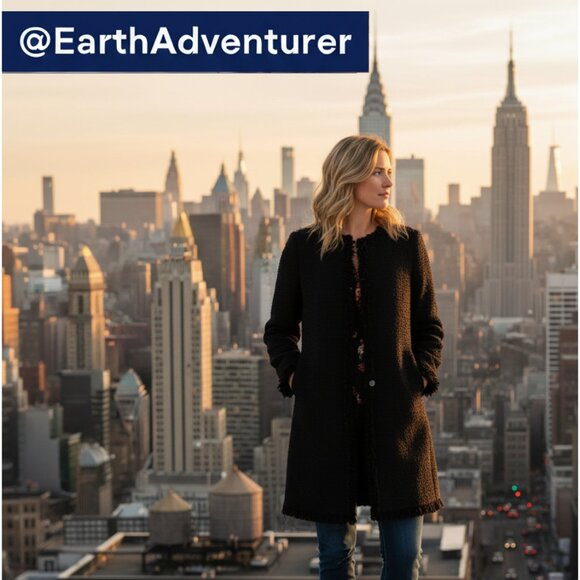 🍁🍂 NWT Kate Spade New York Dashing Beauty Sparkle Tweed Coat - Picture 1 of 16